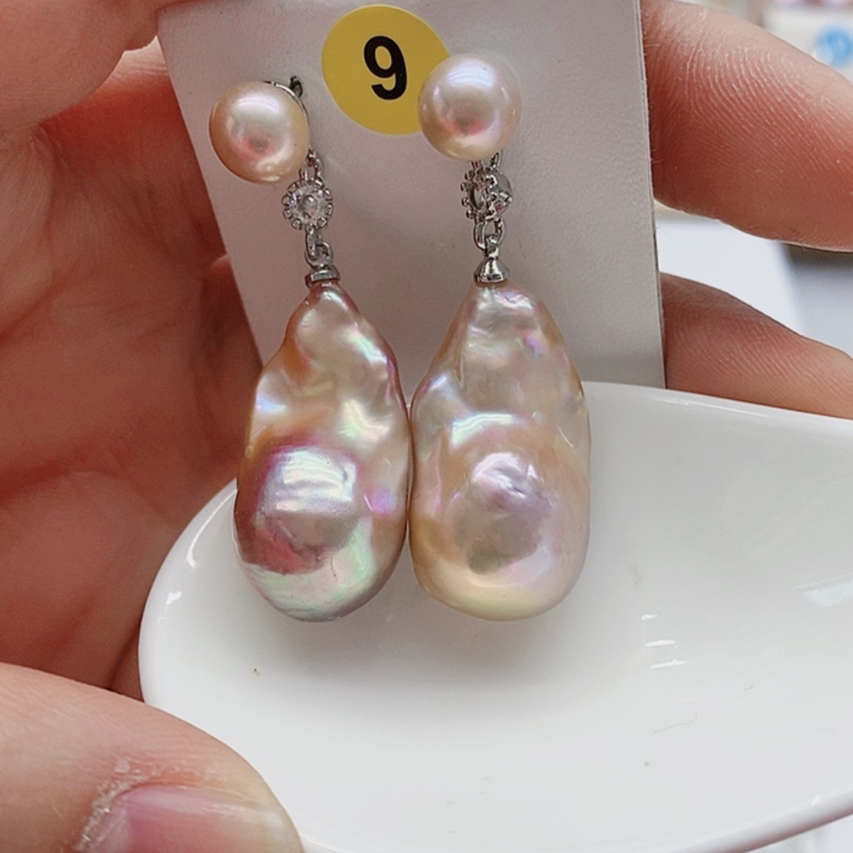 【闪购商品】银S925镶嵌淡水珍珠耳饰