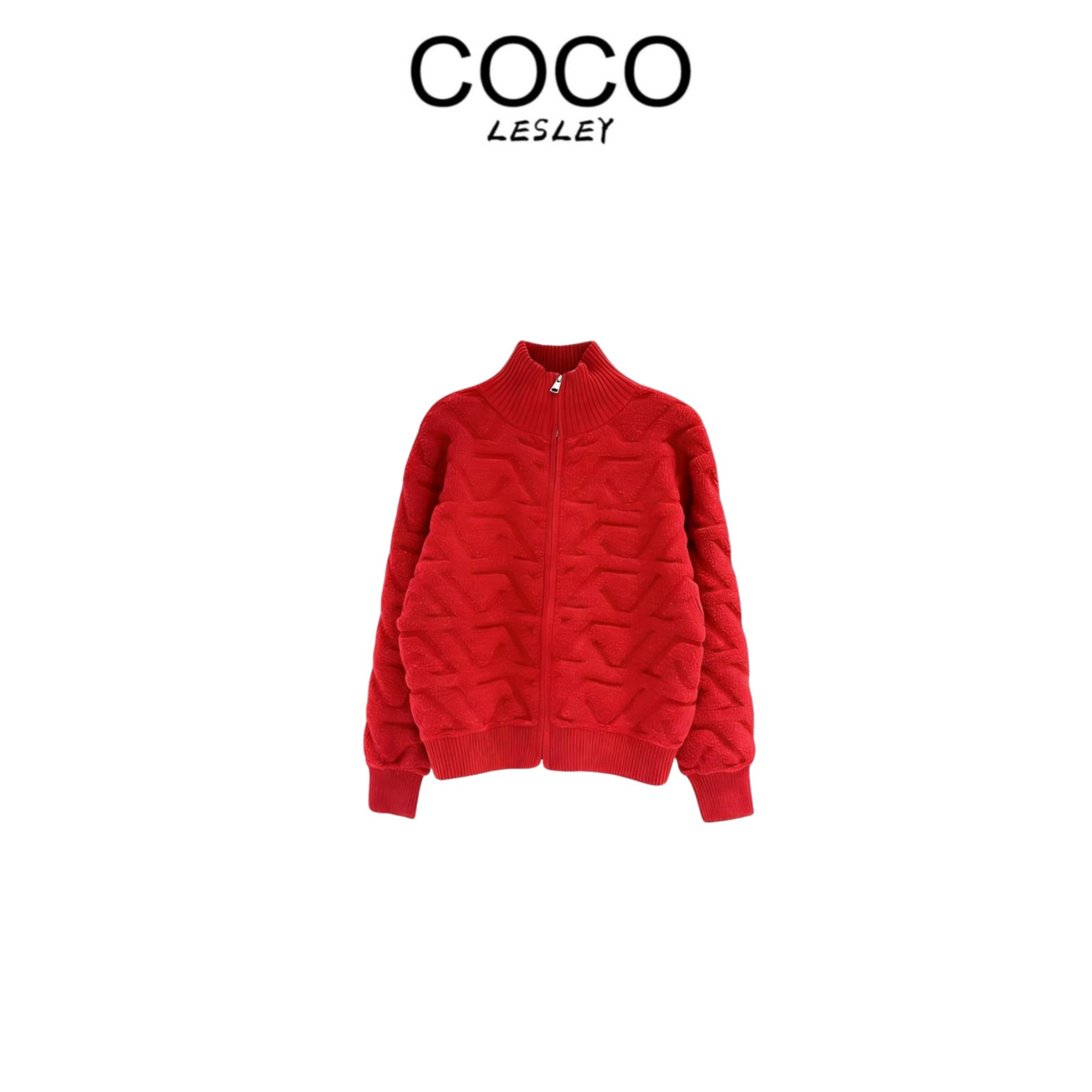 【COCO LESLEY】秋冬新款F慵懒宽松针织上衣449号红