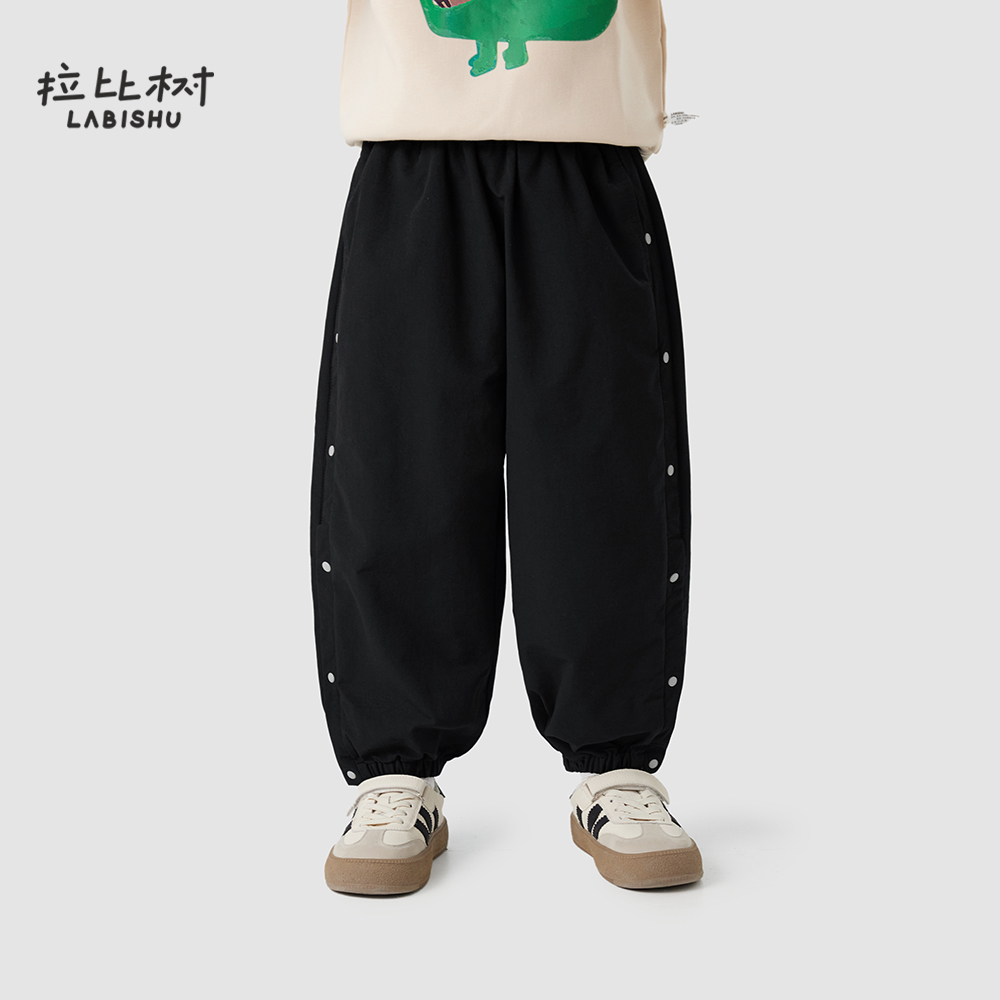 拉比树童装男童时尚束口休闲长裤2025秋季新款宝宝工装裤儿童裤子