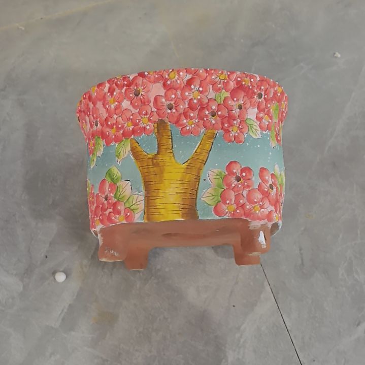 红泥花盆景德镇陶瓷