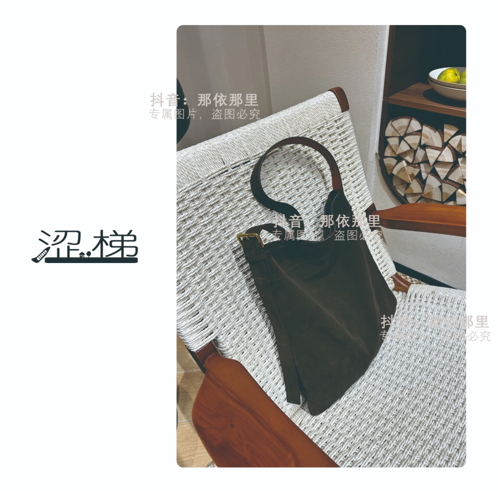 071【女配-托特包】麂皮绒牛皮单肩斜挎大容量托特女包