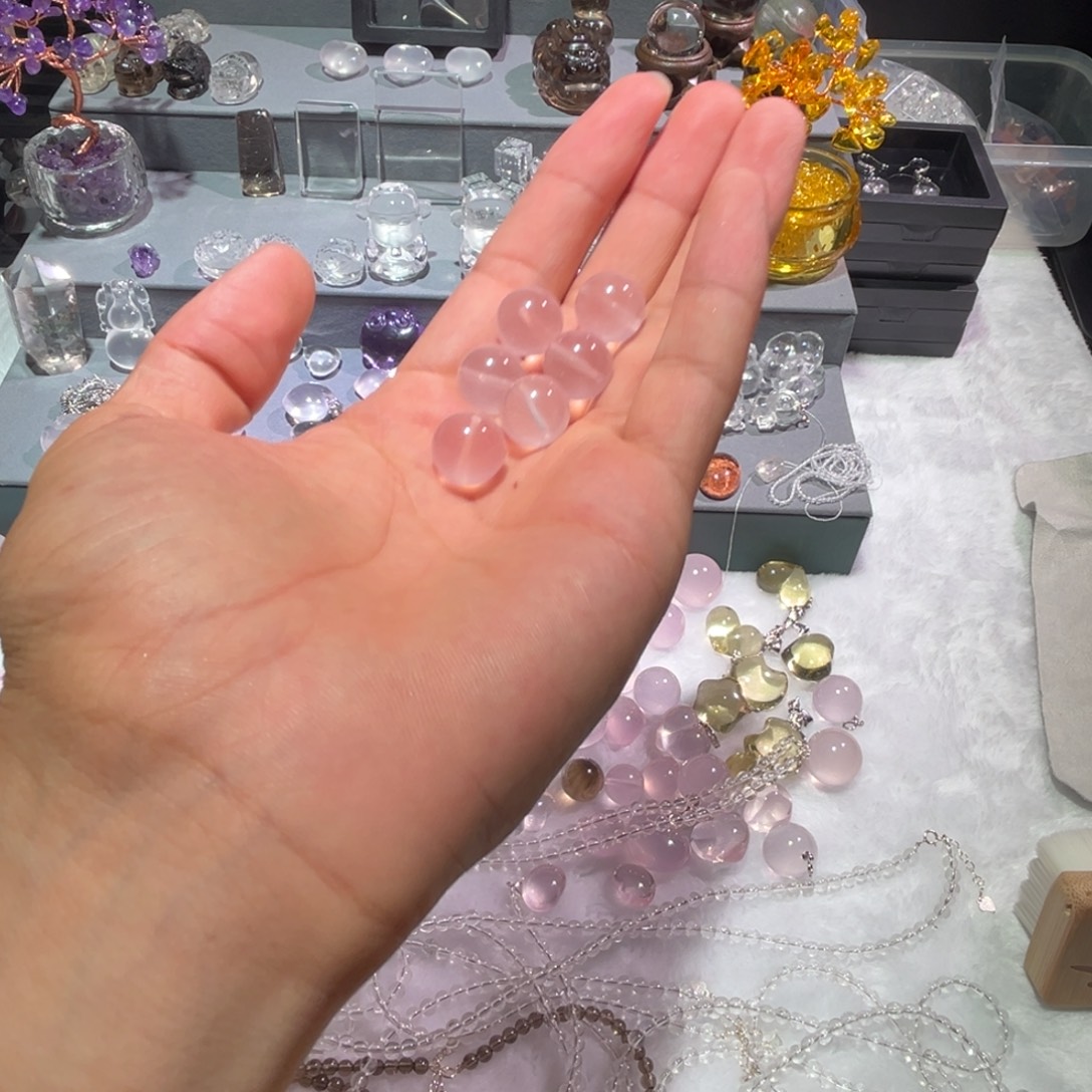 F***h水晶摆件未镶嵌粉珠