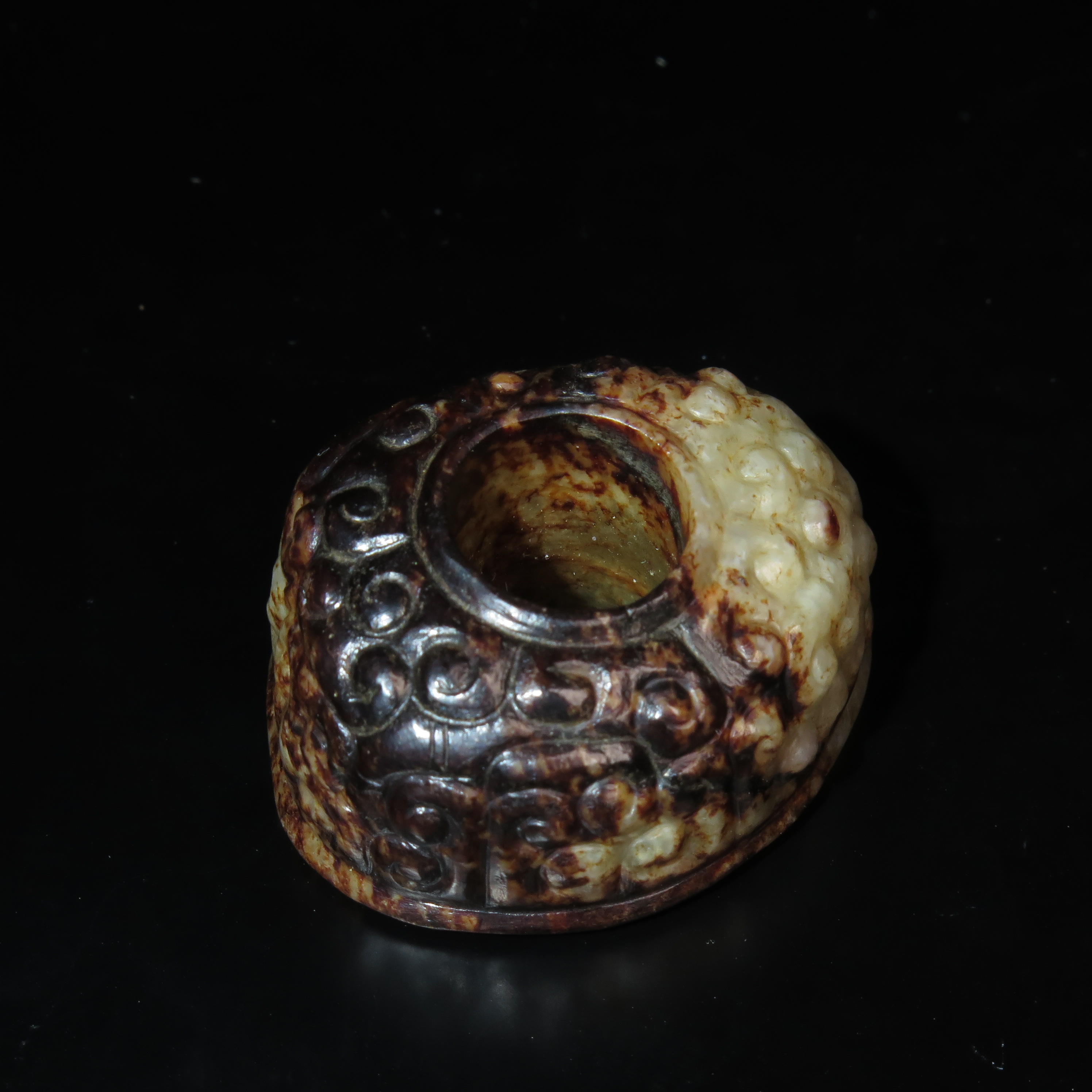 清代老提油模古把件/MZ082955/和田玉/民族文物