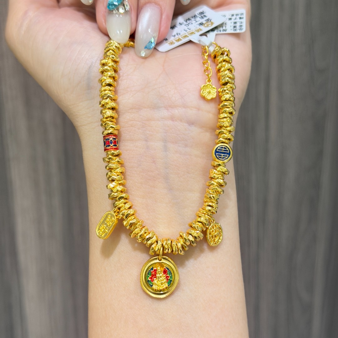 阿敏专属-Z【潮黄财手绳】B版 足金999手绳（附加128/0）