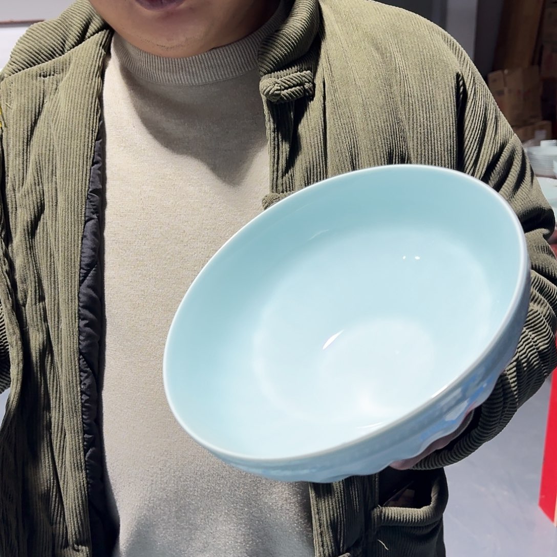 杯景德镇陶瓷9吋青釉汤碗