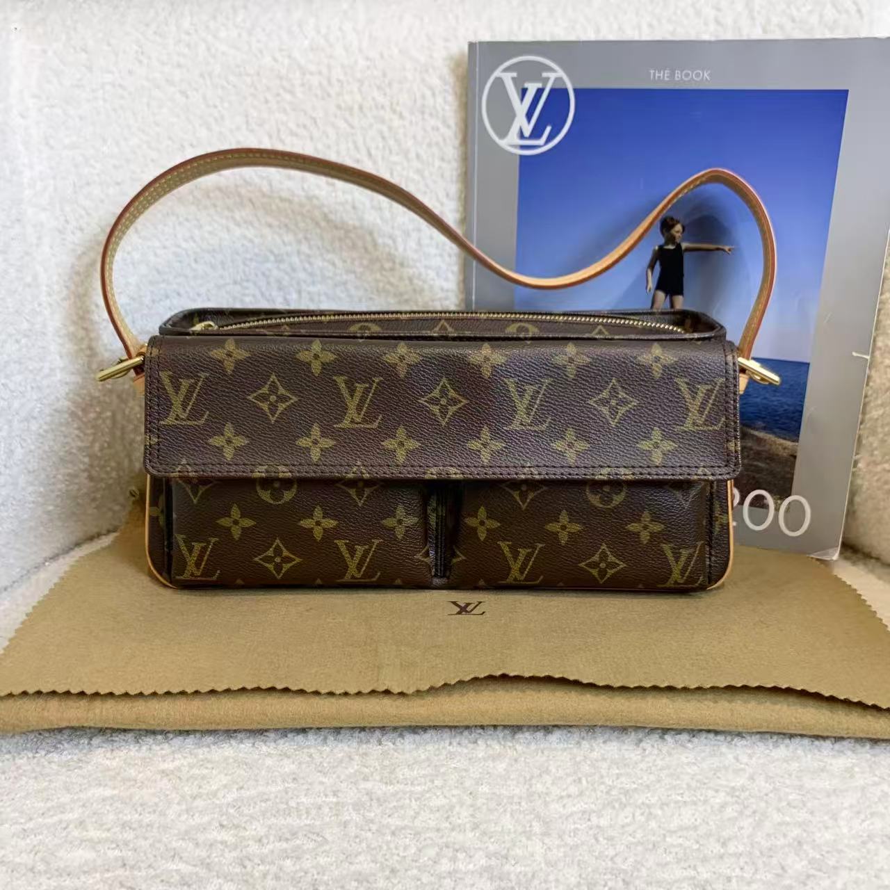 99新 LouisVuitton/路易威登 壹臻/LV 中古老花骆驼包  24676141