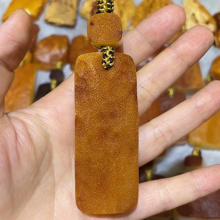 ****过定制琥珀未镶嵌橘皮蜜蜡原石切牌
