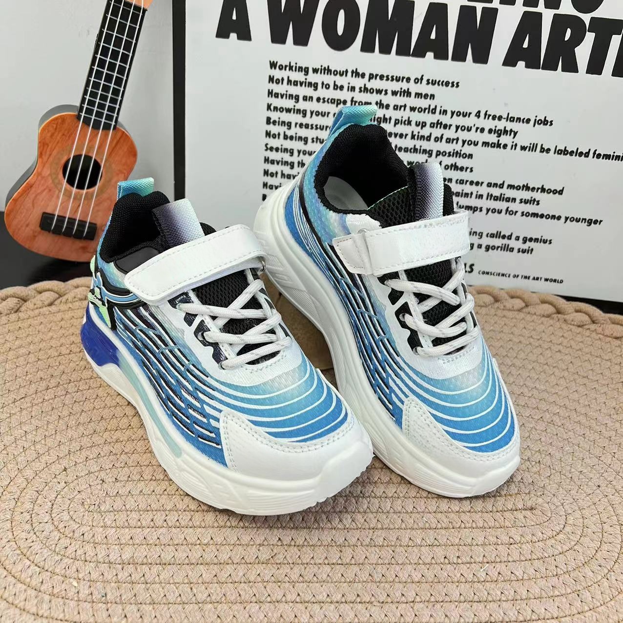 2025新款儿童透气魔术贴运动鞋X2173