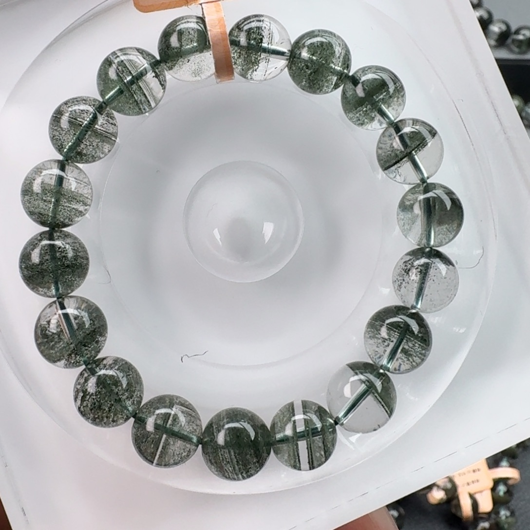 未镶嵌水晶手链天然绿幽灵千层11