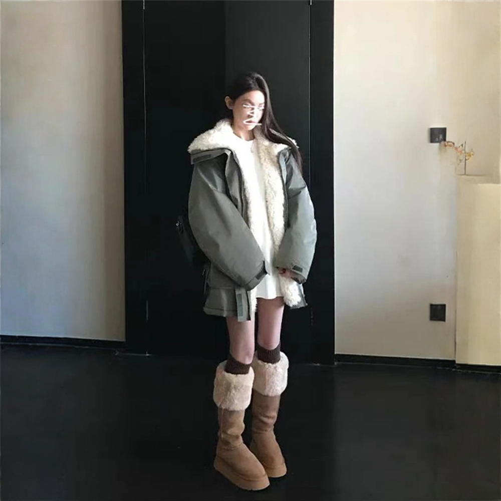 赵露思同款2025冬季新款中长款棉衣派克冲锋衣棉服女加厚棉袄外套