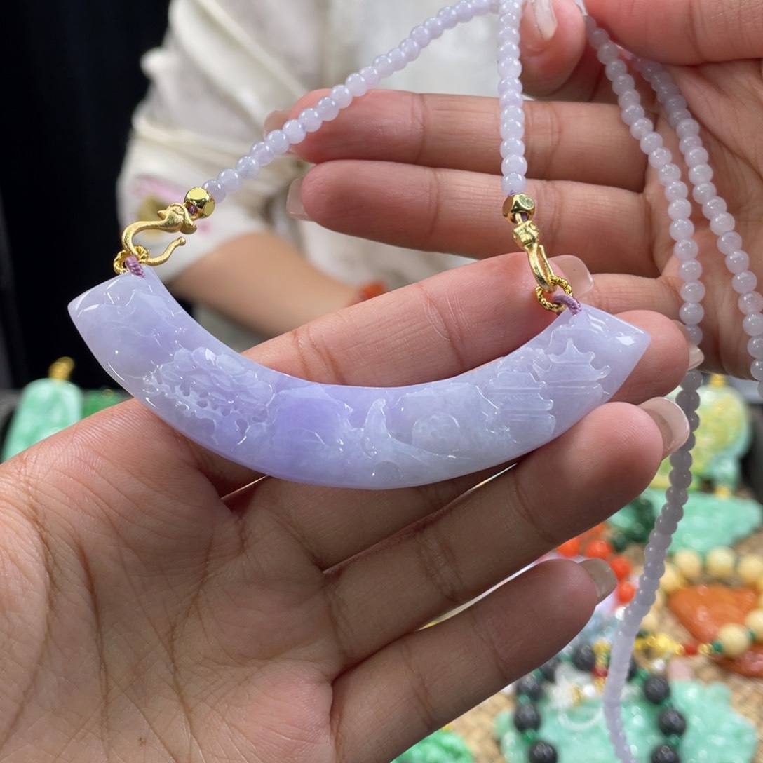 翡翠颈饰未镶嵌代编织