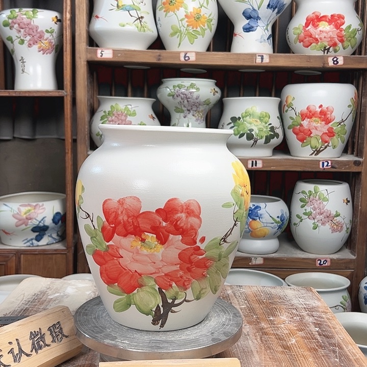 摆件高26口18.5牡丹新款陶瓷