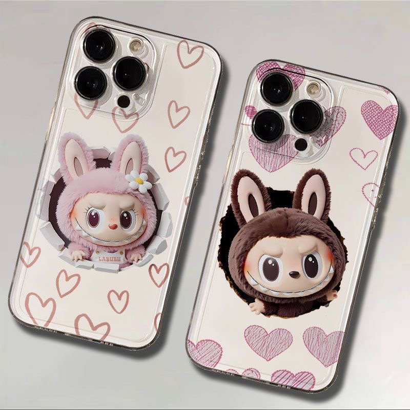 labu拉布头像适用苹果Iphone16e多型号全包精孔透明创意手机软壳