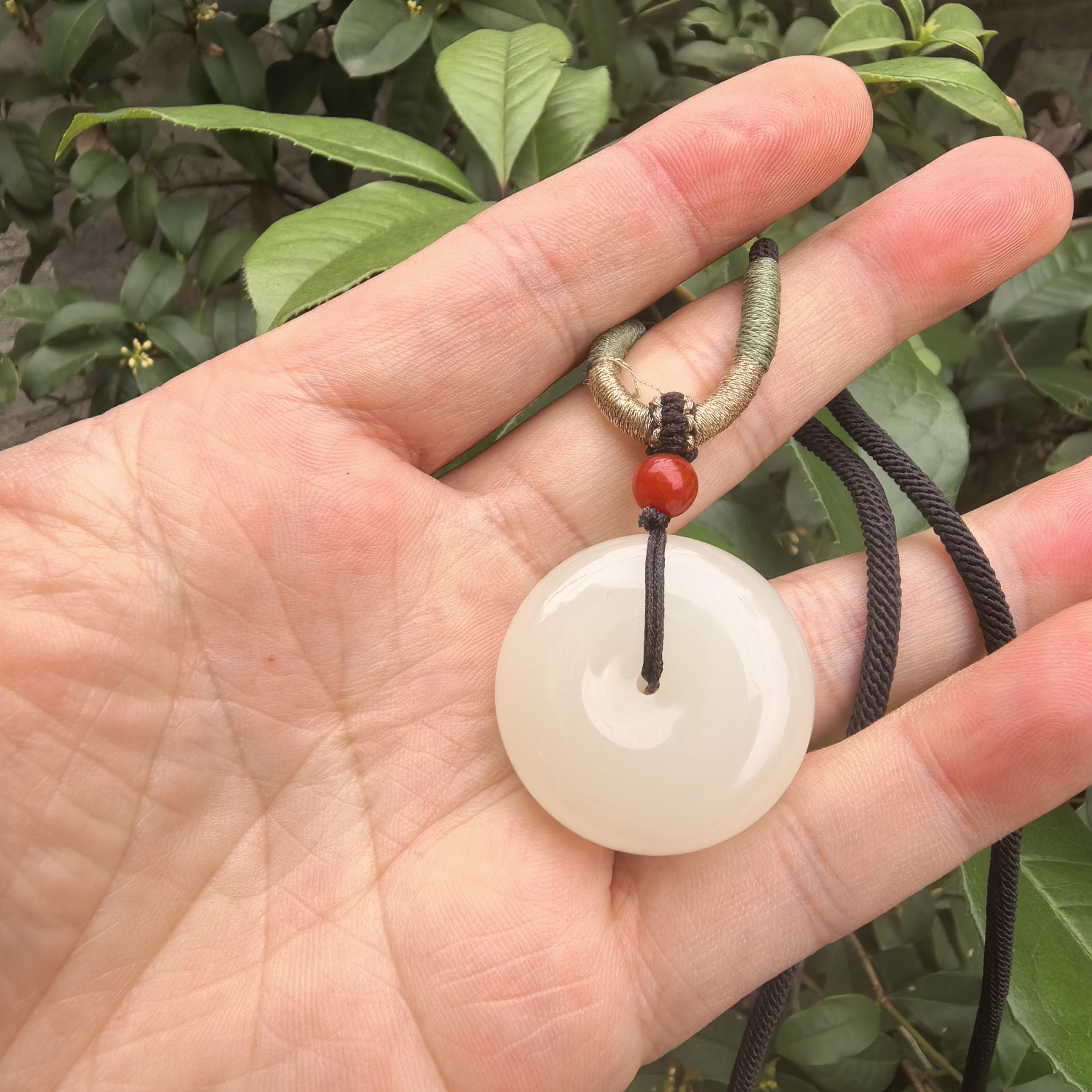 平安扣！精品青白30/10mm平安扣！