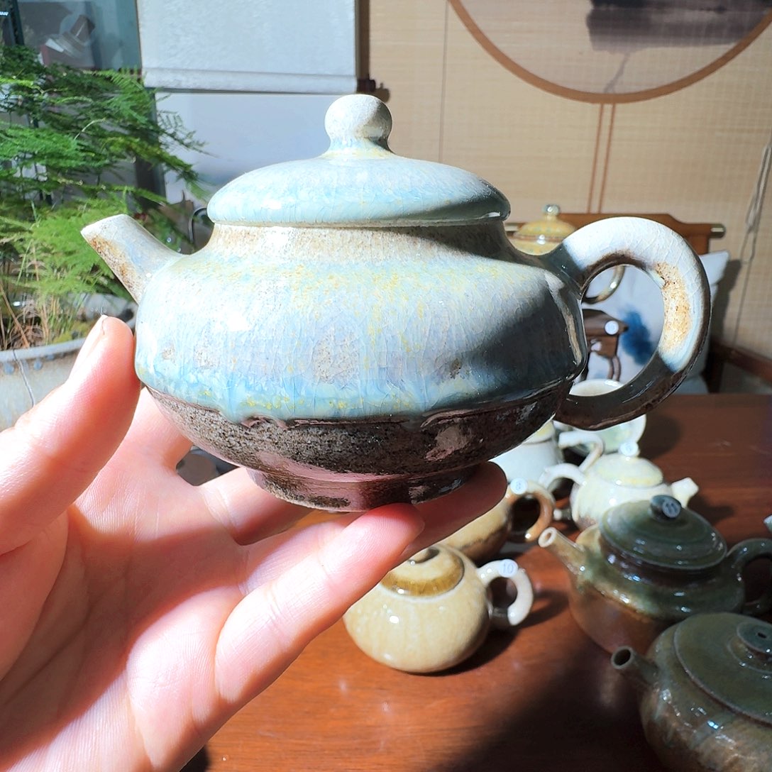 建水紫陶白泥柴烧壶无****0