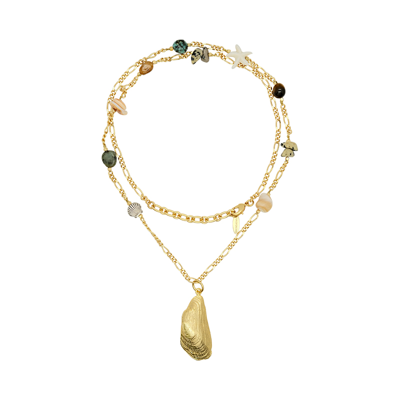 合金贝壳项链 【茉舍】LAZY CIRCLES 多宝海贝项链女 LC460005-580