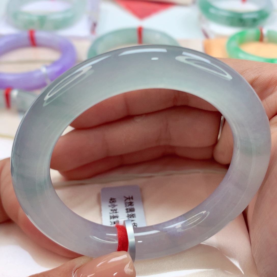 翡翠手镯（圆镯）未镶嵌师妹蓝钢 