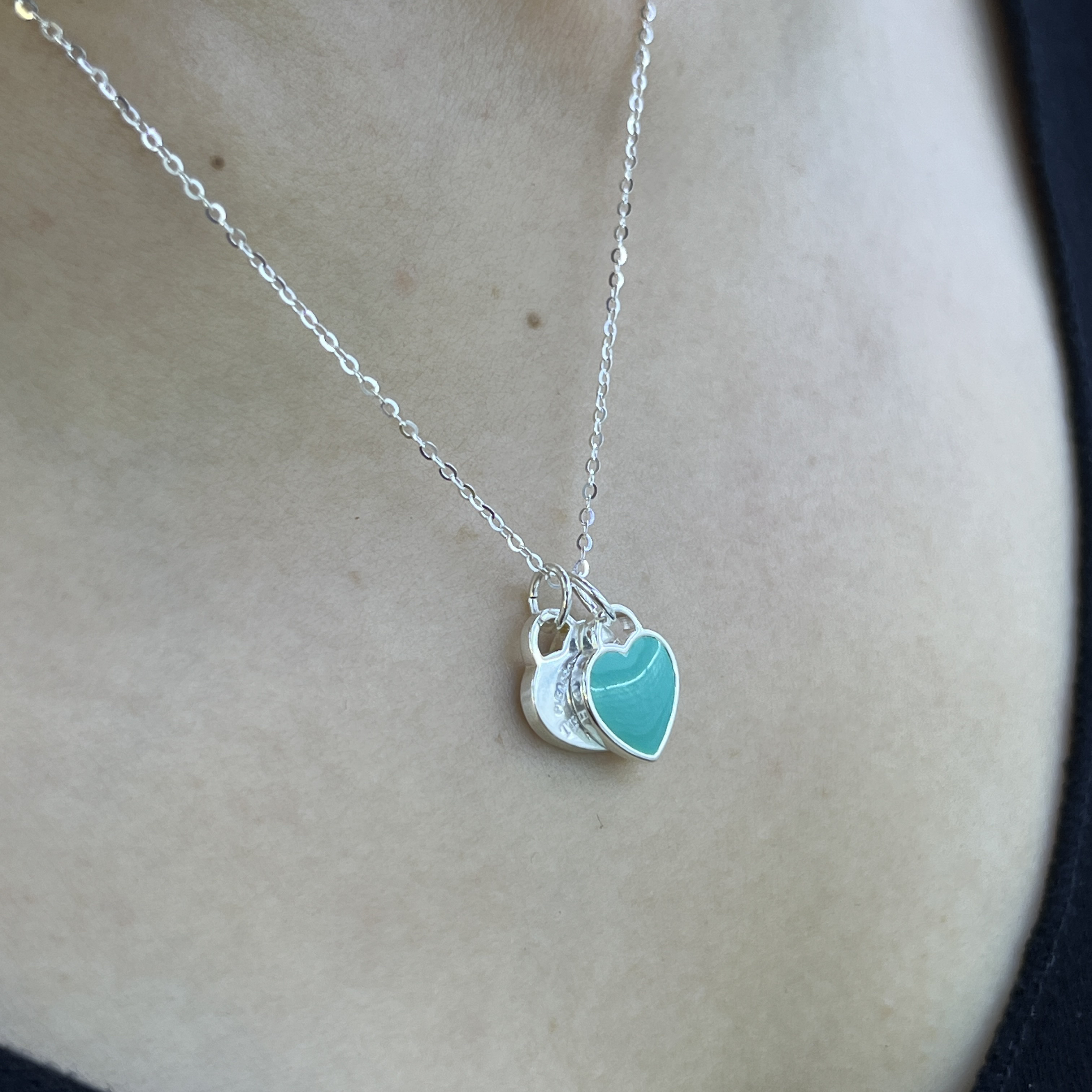 坠链均925银 【七七严选珠宝】T家蓝色爱心吊坠TQ2