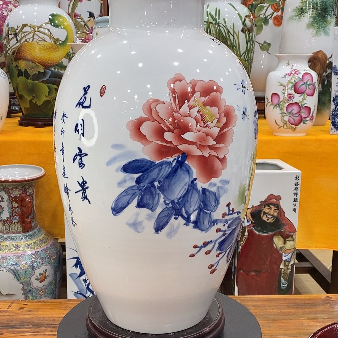 摆件z*h景德镇陶瓷冬瓜瓶