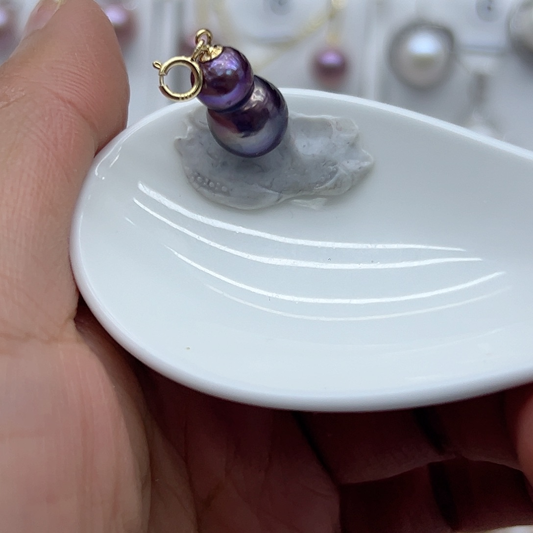 淡水珍珠颈饰银S925镶嵌12