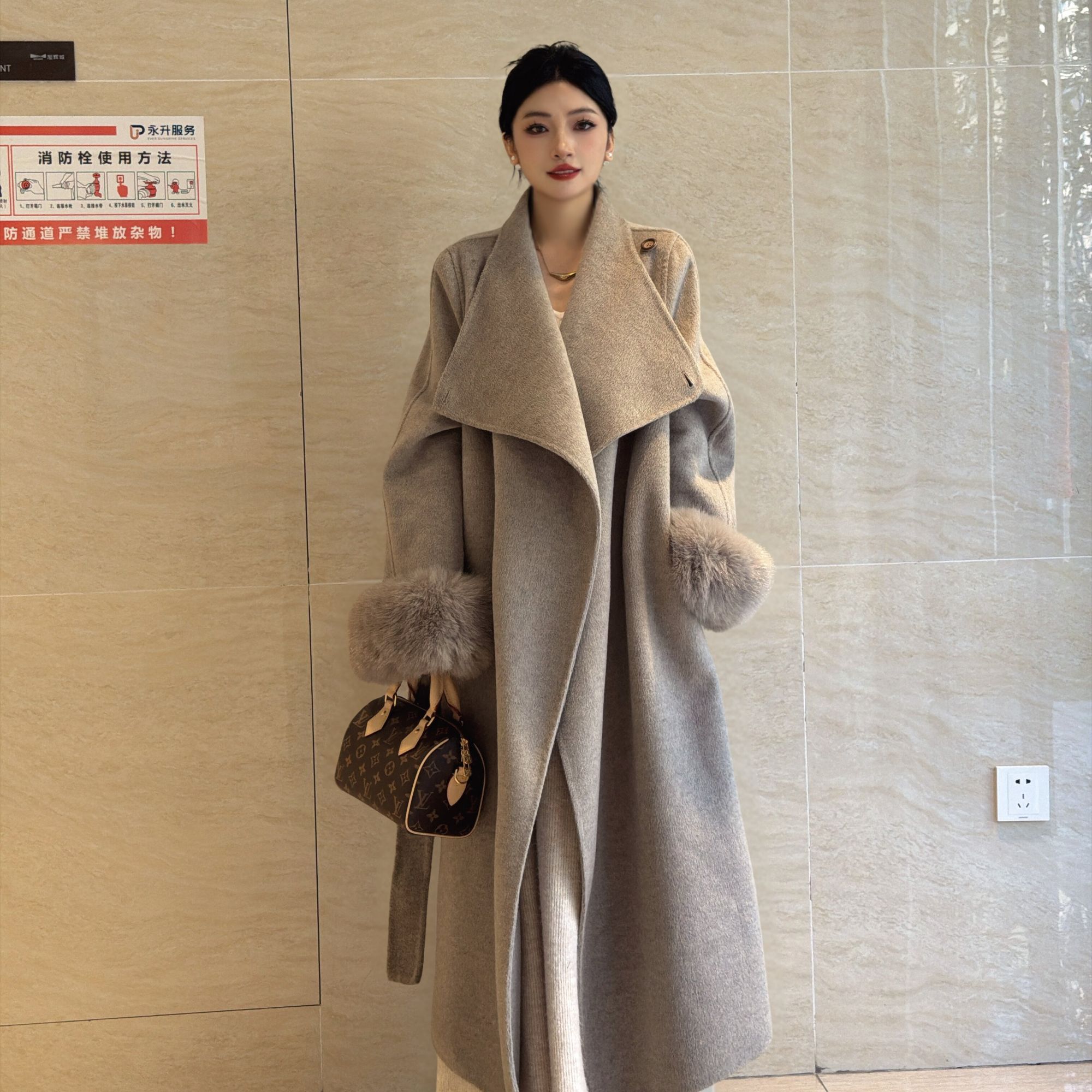 【盐风棱语】升级新款可拆卸秋冬新款休闲中长款双面羊毛大衣外套