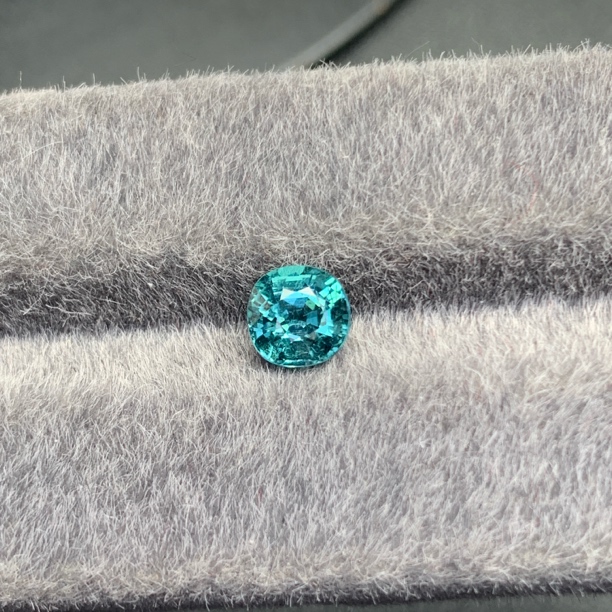 天然拉贡蓝碧玺裸石1.225ct圆形GRC证书