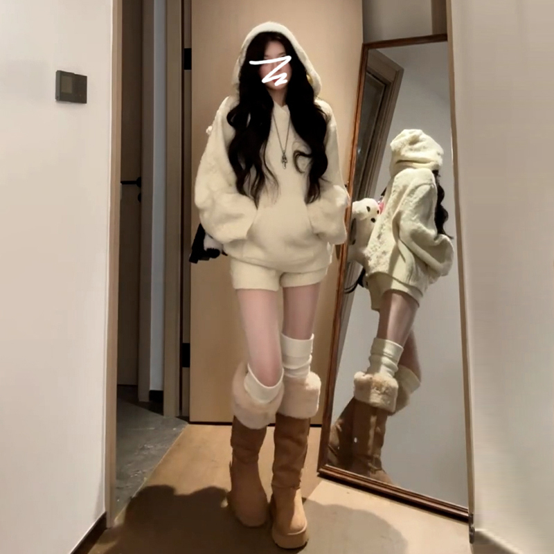 韩系穿搭毛衣针织连衣裙女秋冬高级感小个子香风套装9337