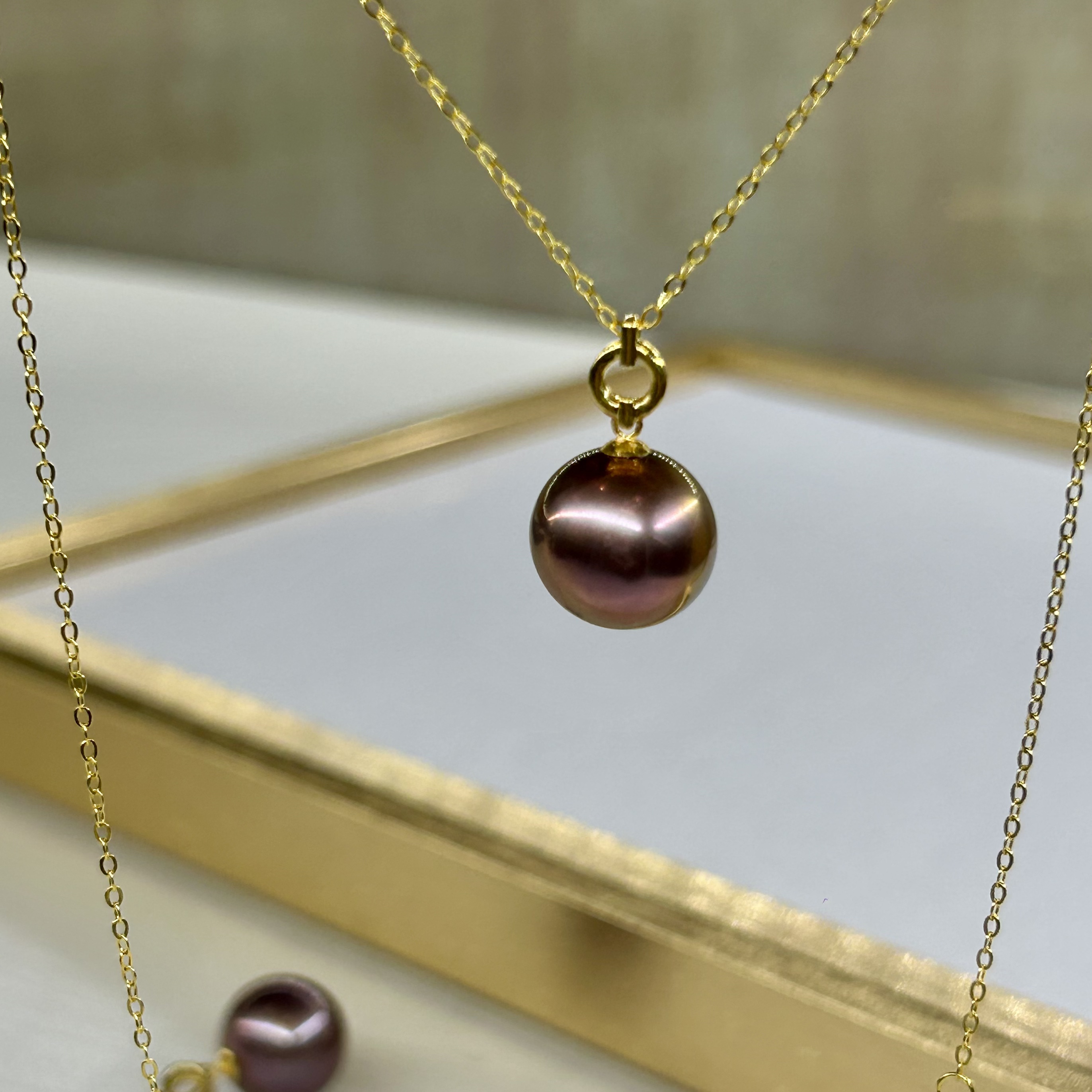 【一一专属】【紫龙王】G18k金珍珠吊坠赠银链多样性发一RY8218