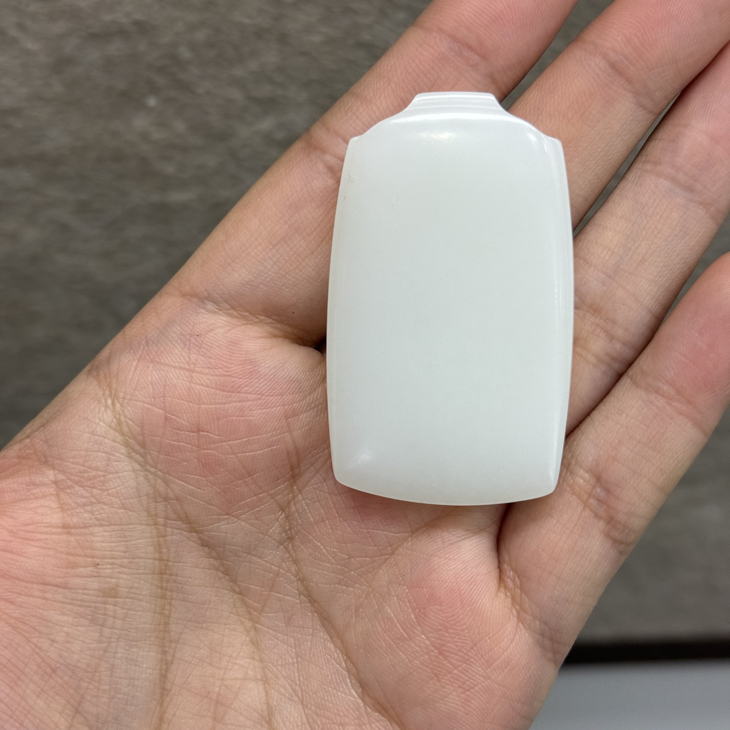 和田玉颈饰未镶嵌俄料白玉无事牌TZ拍一发一