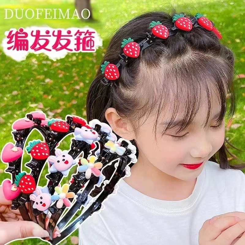 发箍头箍网红儿童可爱不伤发懒人造型头饰小女孩编发固定大满贯