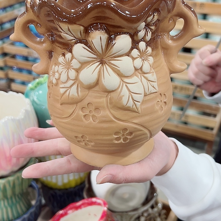 有孔.凑满10元发货多肉陶瓷花盆！