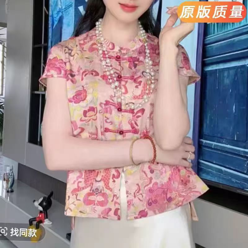 2025新款中式国风盘扣女夏季时尚个性显瘦上衣