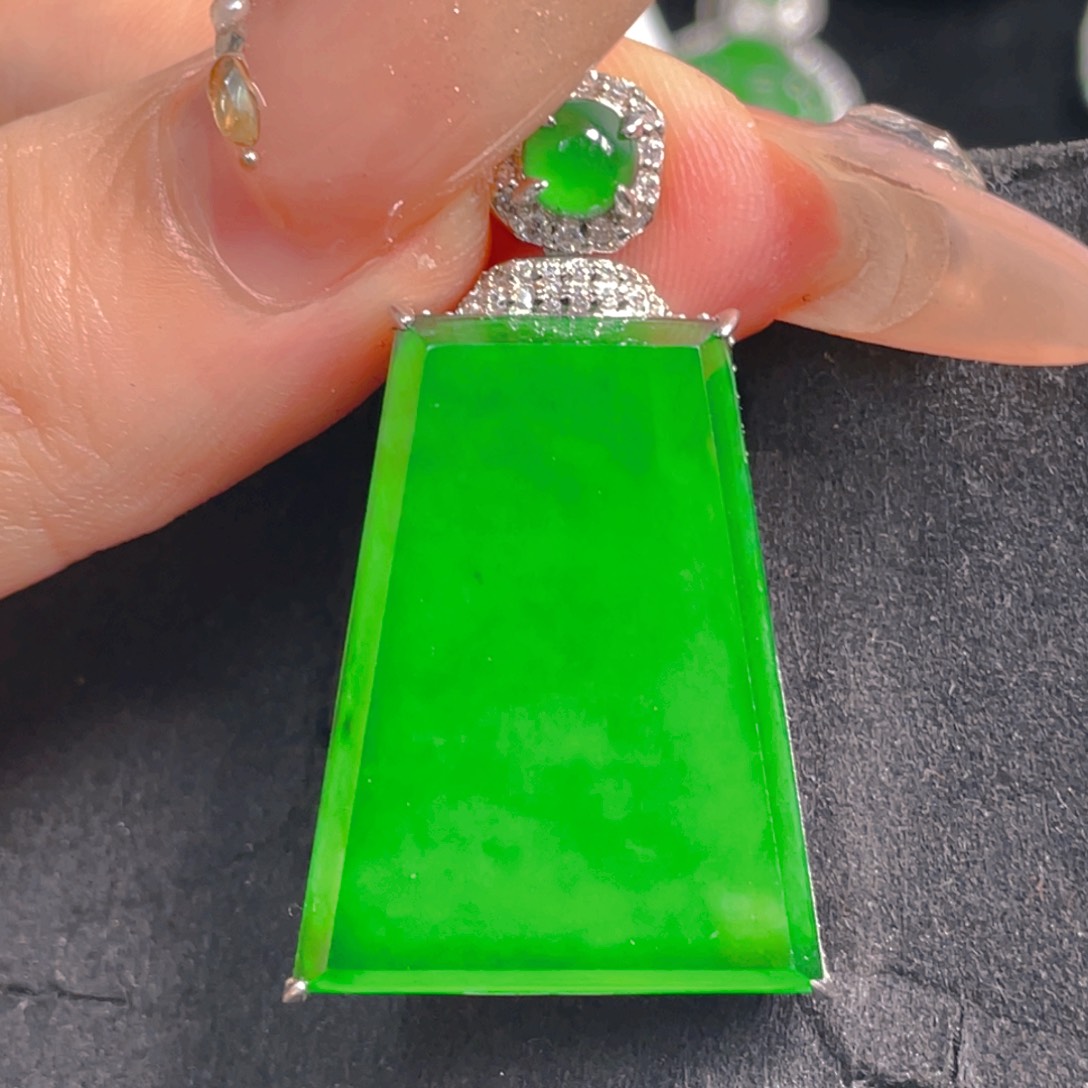 翡翠银S925镶嵌吊坠(不含链)