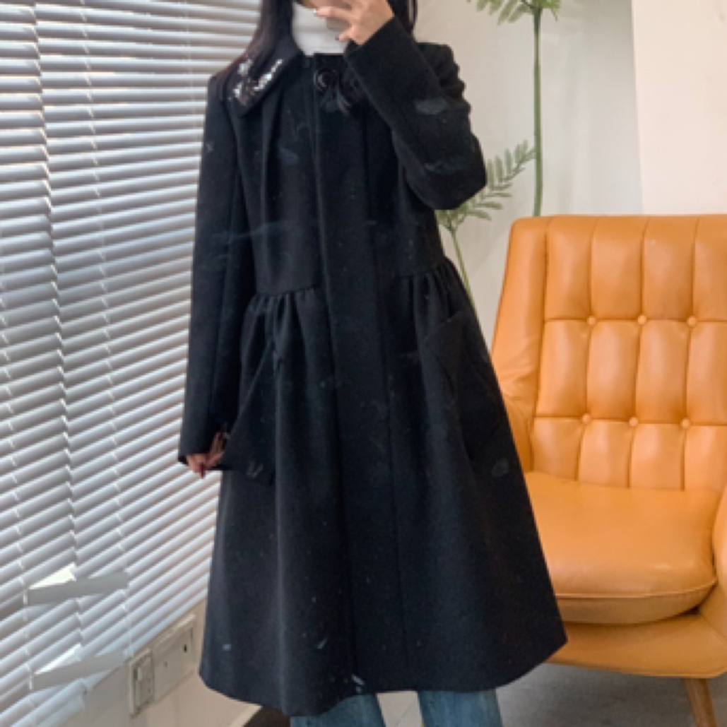 99新 MIU MIU/缪缪 miumiu 黑色连衣裙大衣/44码/A02051