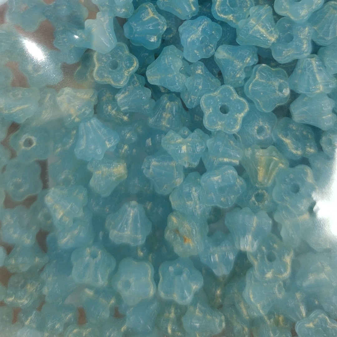 手工DIY饰品用亚克力渐变双色风铃花喇叭花珠子
