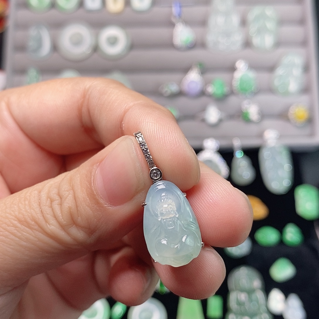 翡翠银S925镶嵌颈饰