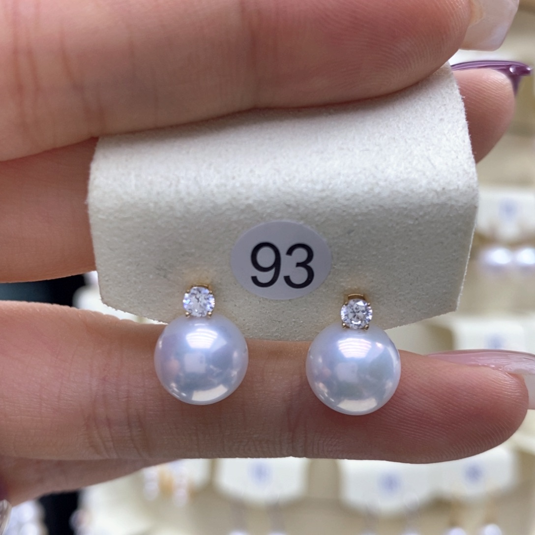 淡水珍珠耳饰18K金镶嵌