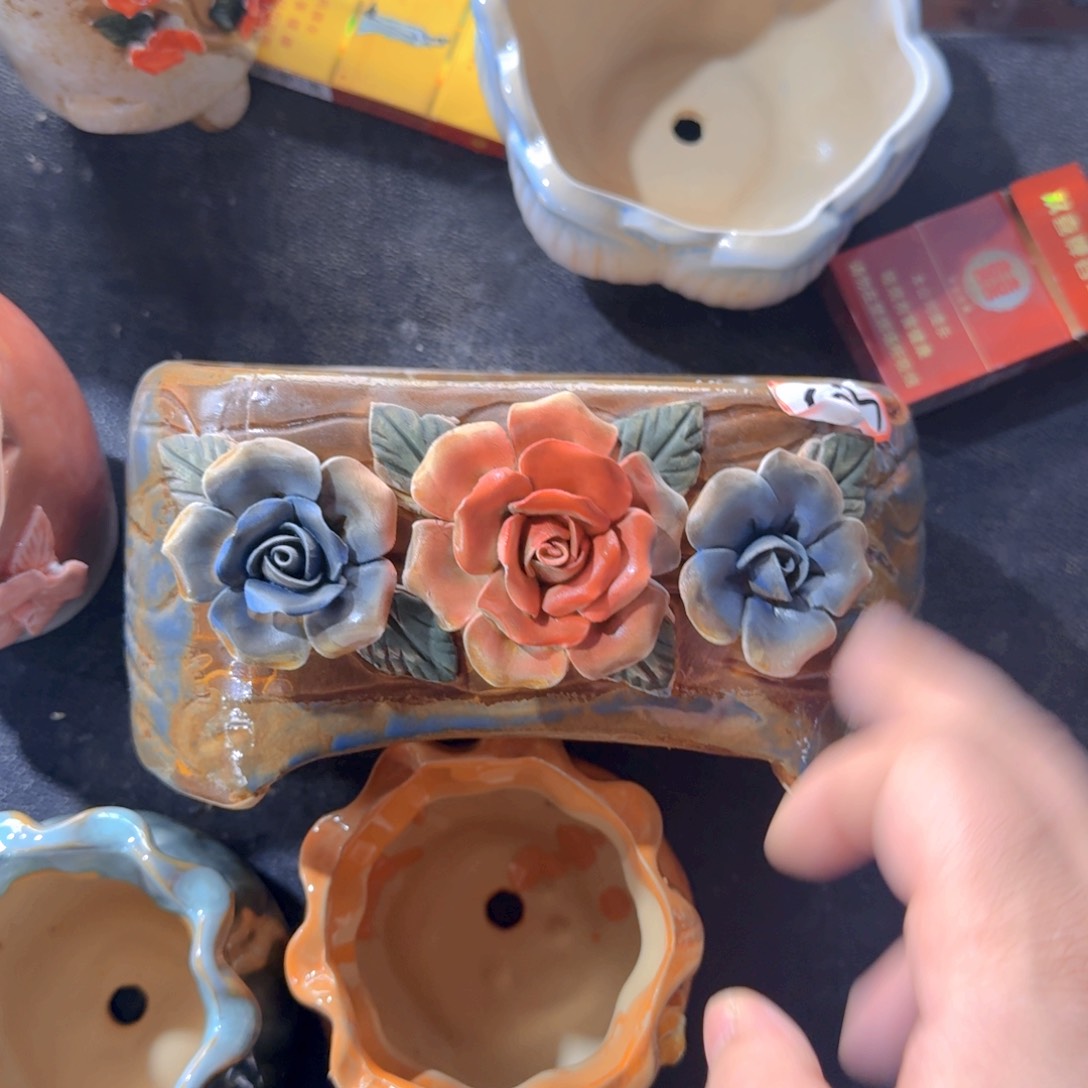 紫砂花盆粗陶盆醋