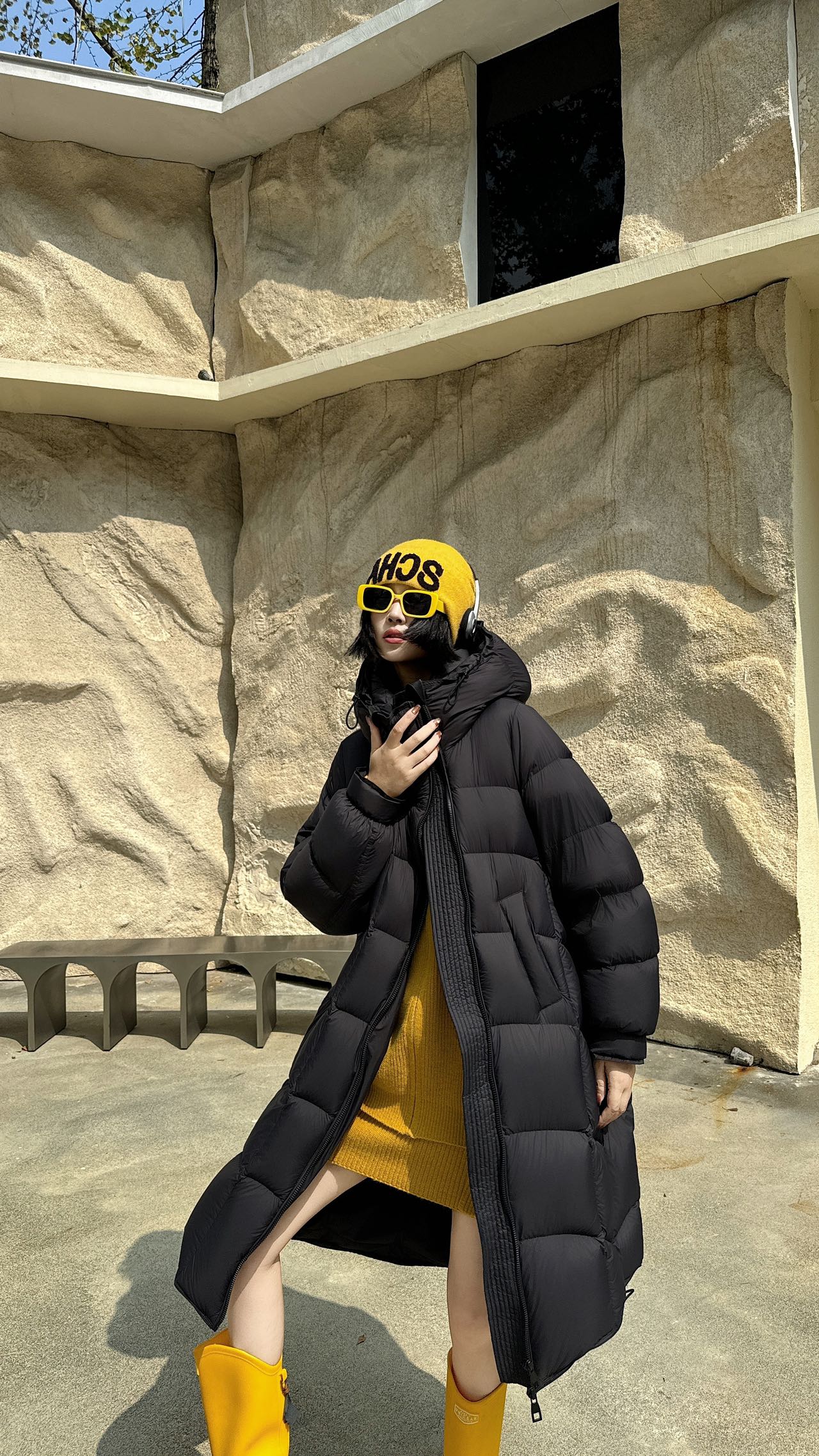 2025冬高级感长款宽松泡芙连帽羽绒服8921