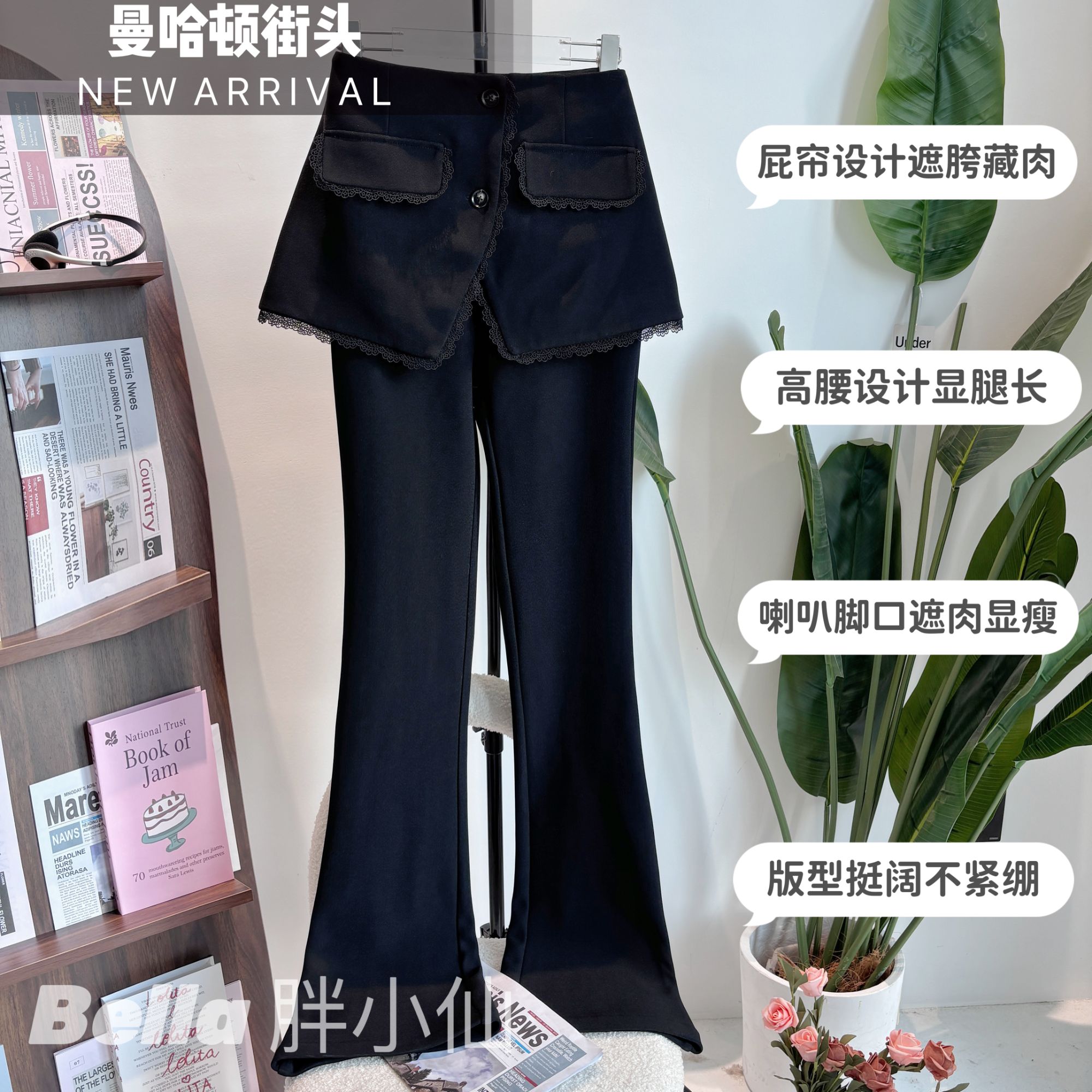 【胖小仙】<曼哈顿街头套装>秋冬时尚百搭显瘦韩版高腰西装裤