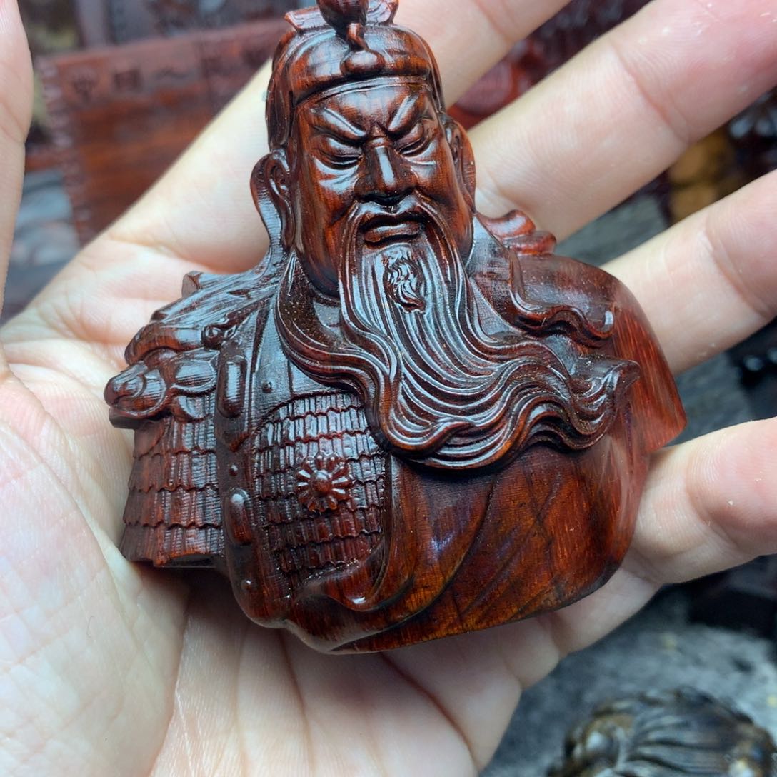 木雕关二爷小摆件36