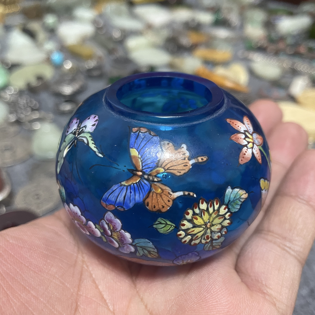 琉璃水盂.绘画精美.