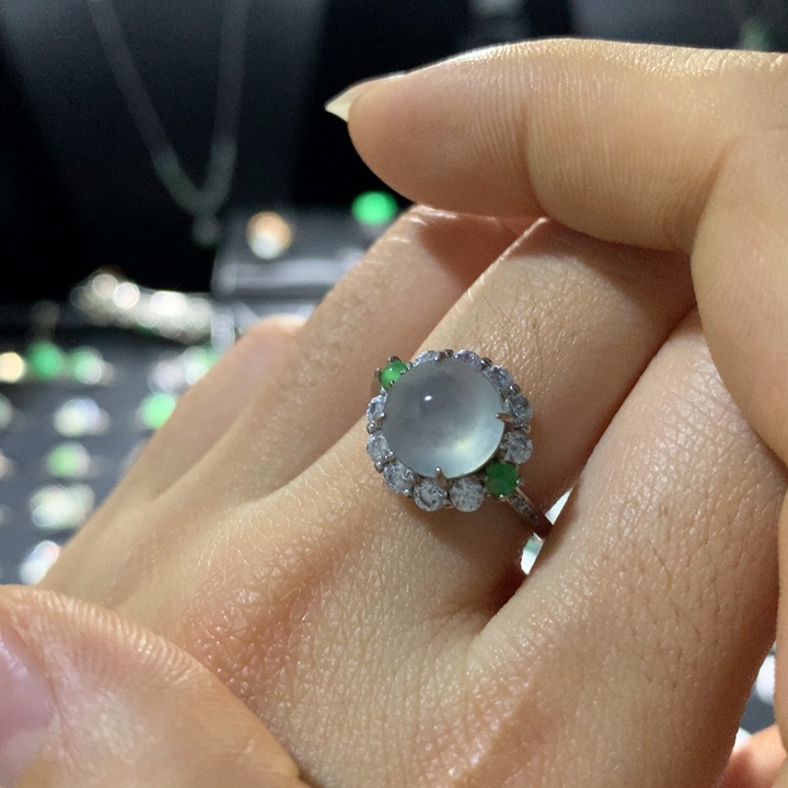 翡翠银S925镶嵌戒指