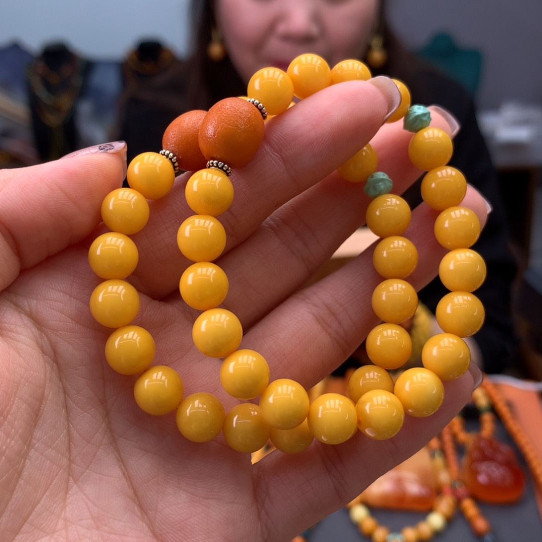 蜜蜡手串未镶嵌多样性发一