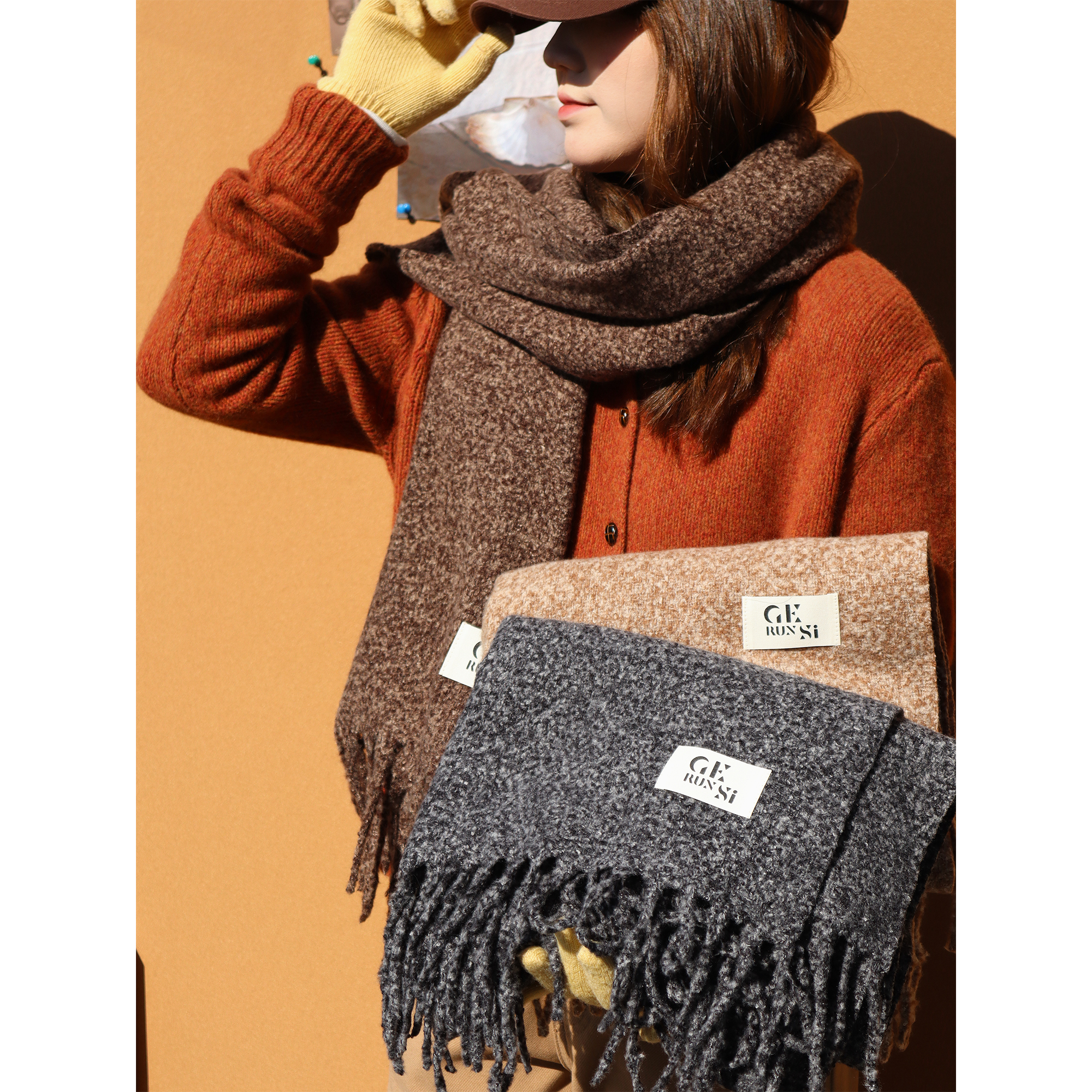 zhukele 点子纱流苏围巾  时尚休闲百搭