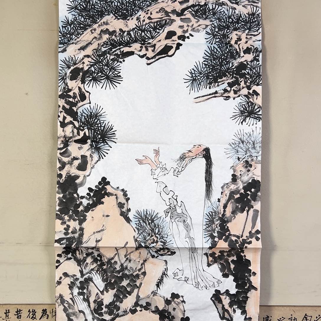 国画585 牡丹之花之叶的颜色与叶