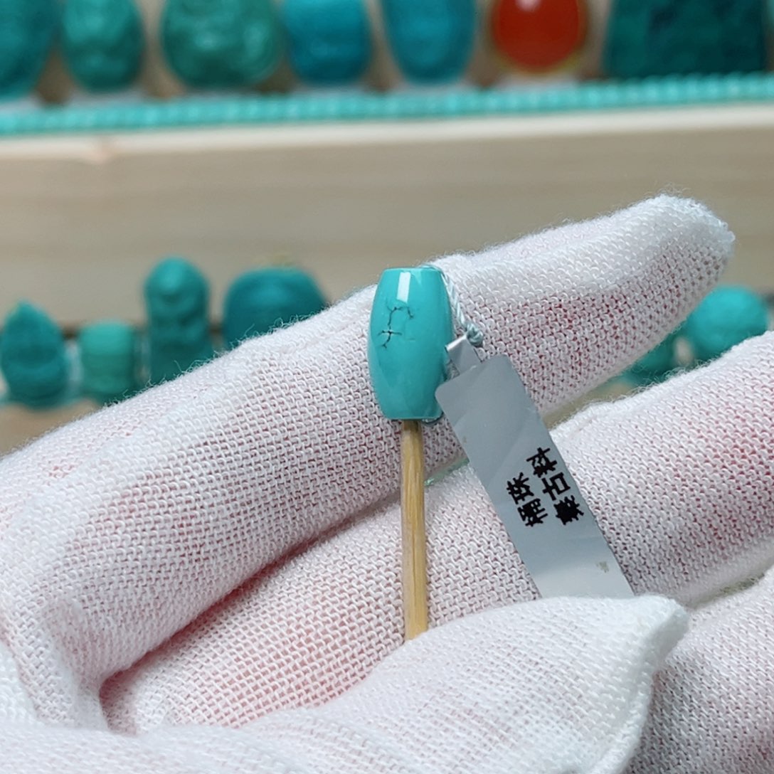 绿松石桶珠未镶嵌呆***火