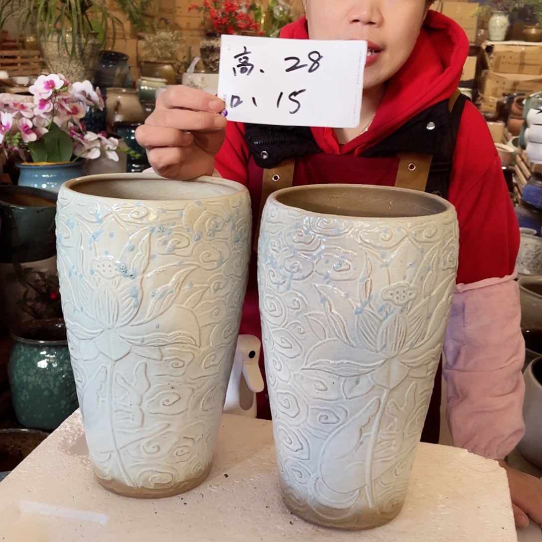 紫砂花盆高度28口径15