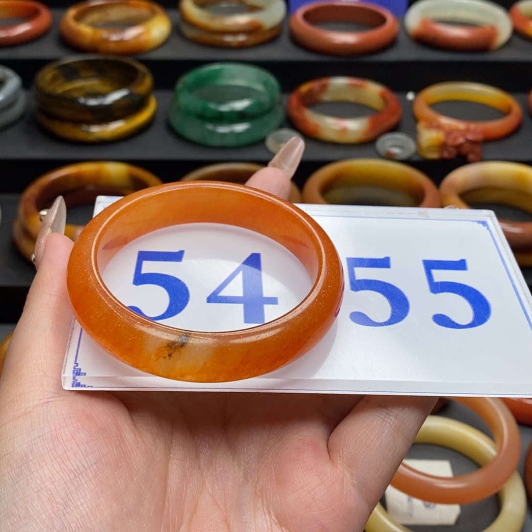 石英质玉（黄龙玉）手镯微瑕未镶嵌@**喜