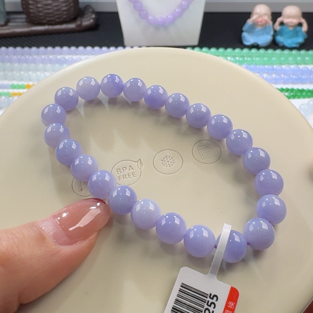 翡翠手链未镶嵌浓紫单圈8mm